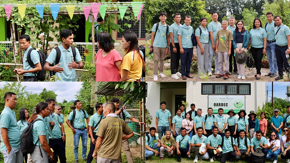 Participants during their visit to San Antonio Elementary School in Los Baños and Organic Agriculture Research and Development and Extension Center (OARDEC) at the Agriculture Systems Institute, UPLB.