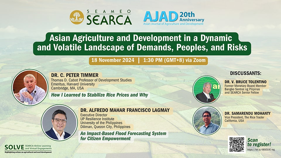 Asian journal set to celebrate 20 years publishing agri and dev't research, perspectives