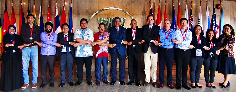 Left to right: Ms. Aniq Fadhillah, Mr. Devesh Roy, Mr. Manmeet Ajmani, Dr. Pedcris M. Orencio, Dr. Joseph Arbiol, Dr. Pham Quang Minh, Dr. Pramod Kumar Joshi, Mr. Jimmy B. Williams, Dr. Fabrizio Bresciani, Mr. Grahame Dixie, Mr. Reginald Lee, Ms. Bernice Anne C. Darvin, Ms. Loise Ann M. Carandang, and Ms. Yacinta Esti