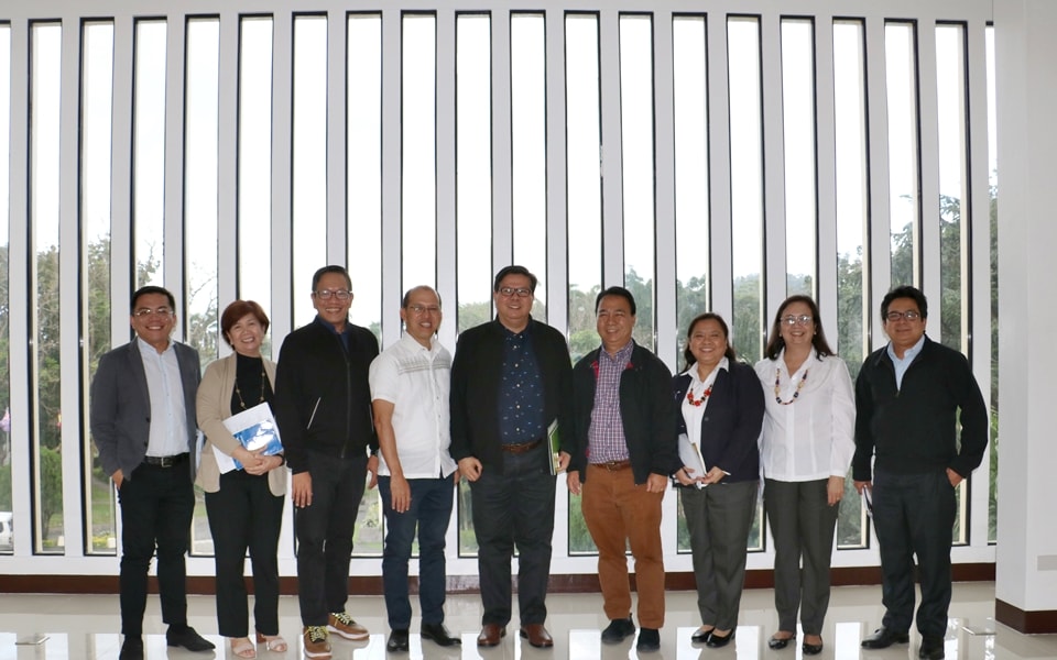 DA-BAR Director Dr. Nicomedes P. Eleazar (center) visited the completed portion of the Southeast Asian AgriMuseum and Learning Center on Agricultural and Rural Development funded by DA-BAR. With him were (from left to center) Dr. Rico C. Ancog, Technical Consultant for Project Development and Technical Services (PDTS); Ms. Corinta Q. Guerta, Technical Advisor to the Director; SEARCA Deputy Director Joselito G. Florendo; and SEARCA Director Dr. Glenn B. Gregorio as well as (from right to center) Dr. Pedcris M. Orencio, Program Head for Research and Development; Ms. Imelda L. Batangantang, Program Specialist, PDTS; Dr. Maria Cristeta N. Cuaresma, Program Head for Graduate Education and Institutional Development; and Dr. Romeo V. Labios, Technical Consultant for Partnerships.