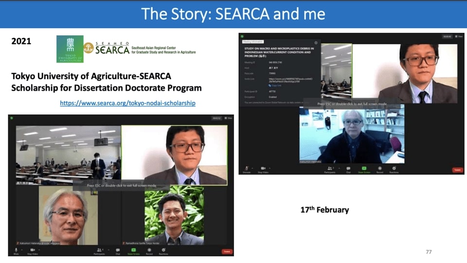 Dr. Cordova also shared his journey as a scholar until he earned his PhD in Aquatic Bioscience at Tokyo University of Agriculture (Tokyo NODAI).