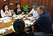 Dr. Bessie M. Burgos, Dr. Virginia R. Cardenas, Dr. Gil C. Saguitguit, Dr. Robert Dyball and Ms. Jennifer Marie Sunga-Amparo (clockwise).