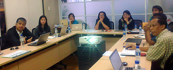 From left; Mr.  Elmer Mercado, Ms. Jade Fernandez, Dr. Florencia Pulhin, Assistant Secretary Joyceline Goco, Dr. Ma. Victoria Espaldon, Mr. Alex Lapiz, Dr. Nicanor Briones, and Dr. Esteban Godillano