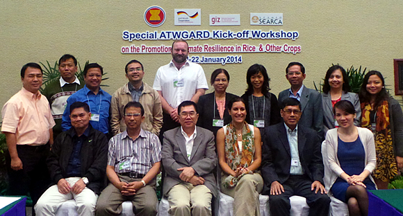 Standing: Dr. Romeo Labios, Dr. Outhai Soukkhy, Dr. Lope B. Santos III, Dr. Perdinan, Dr. Khin Lay Swe, Ms. Imelda Bacuco, Dr. Men Sarom, Ms. Imelda Batangantang and Ms. Kristine Joy Villagracia. Seated: Dr. Teodoro Solsoloy, Dr. Rizaldi Boer, Dr. Attachai Jintrawet, Ms. Myriam Fernando, Dr. Felino Lansigan, and Dr. Do Lin Huong. 