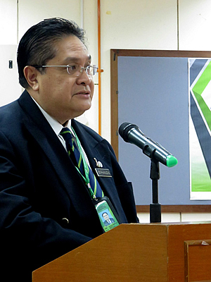 Mr. Borhanudin Arshad, Deputy Director General of Forestry Department Peninsular Malaysia delivering welcome remarks on behalf of Dato Sri Dr. HJ. ABD. Rahim, Director-General of Forestry Department Peninsular Malaysia.