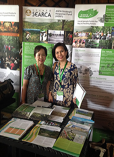 The SEARCA-ASRF Team at the Knowledge Fair of the 6th ASFN Conference at Inle Lake in Myanmar