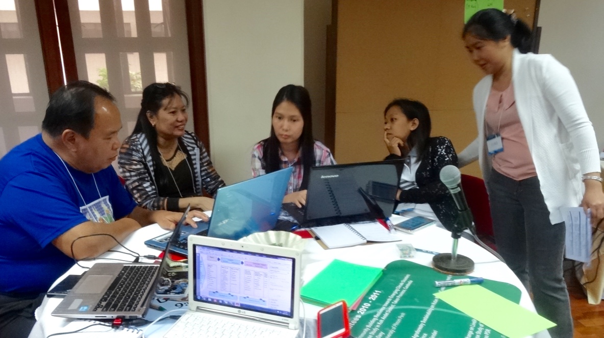 Busy with their RBME system for jackfruit livelihood project in Inopacan, Leyte