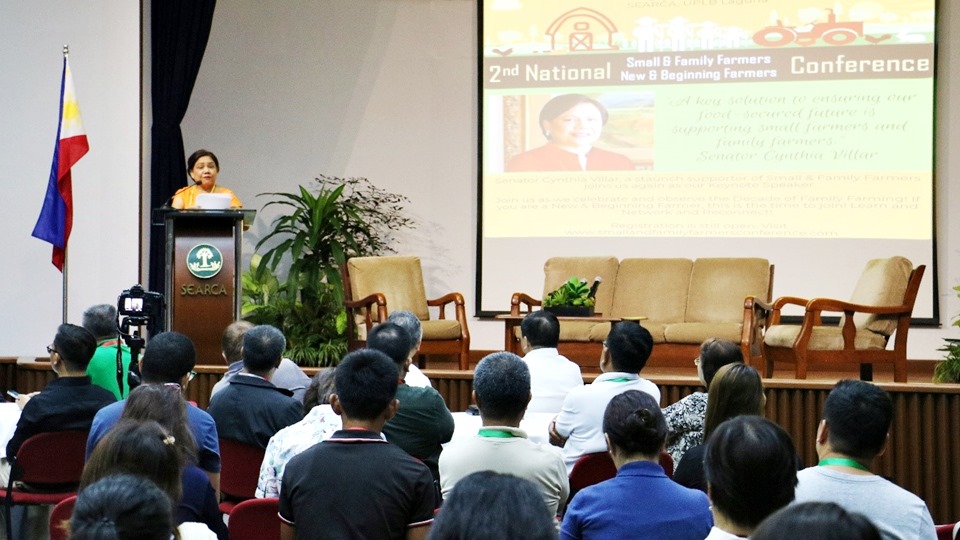 Senator Cynthia A. Villar addresses the participants in her keynote speech.