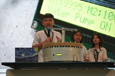 Letran Calamba student inventors showcase their winning agri-inventions at SEARCA Sowing Seeds